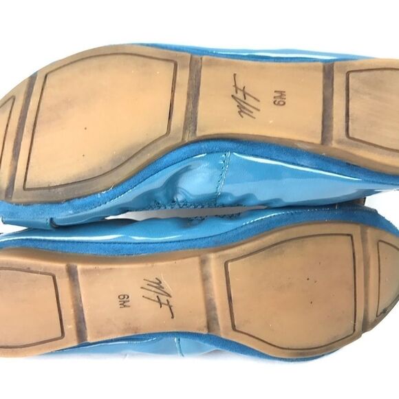 Marc Fisher Blue Ballet Flats Gold Tone Buckle 6M - Picture 5 of 8